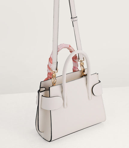 Twill-Trimmed Top Handle Bag