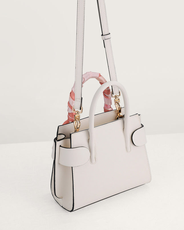 Twill-Trimmed Top Handle Bag