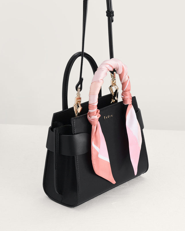 Twill-Trimmed Top Handle Bag