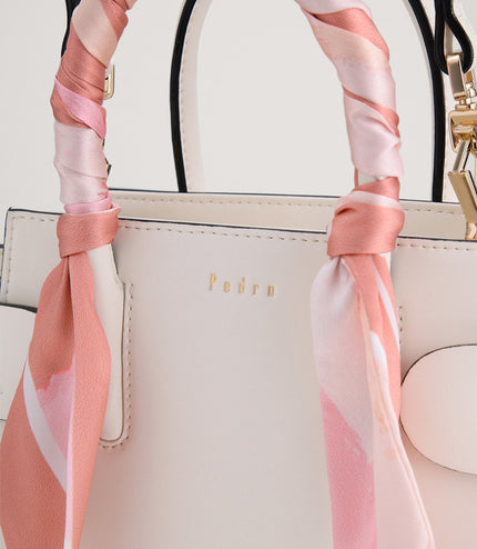 Twill-Trimmed Top Handle Bag
