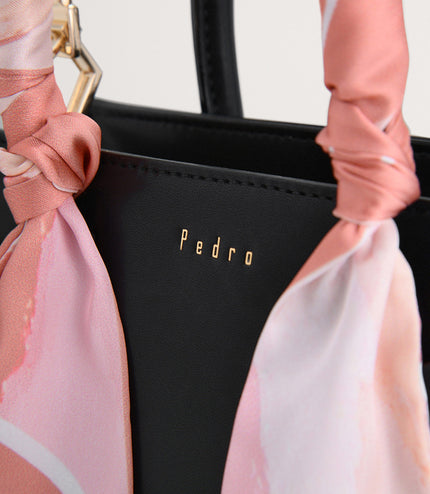Twill-Trimmed Top Handle Bag