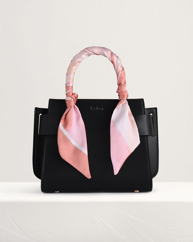 Twill-Trimmed Top Handle Bag