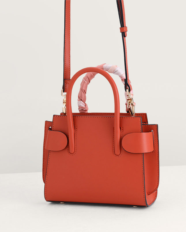 Twill-Trimmed Top Handle Bag