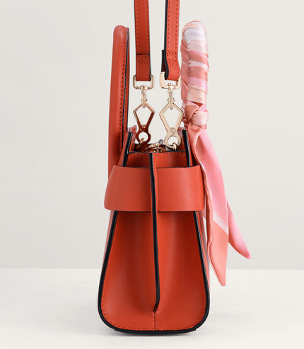 Twill-Trimmed Top Handle Bag