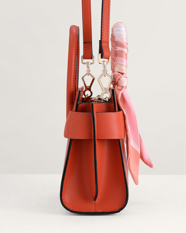 Twill-Trimmed Top Handle Bag