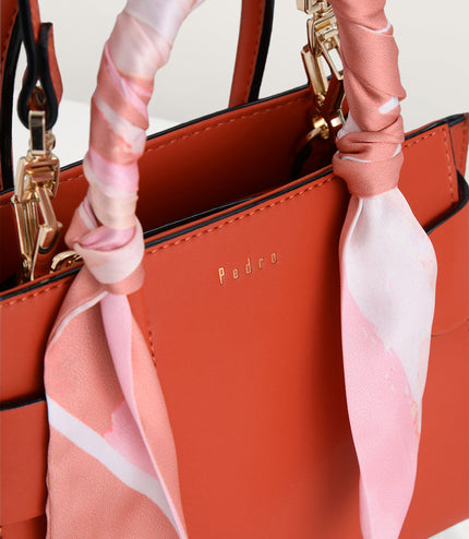 Twill-Trimmed Top Handle Bag