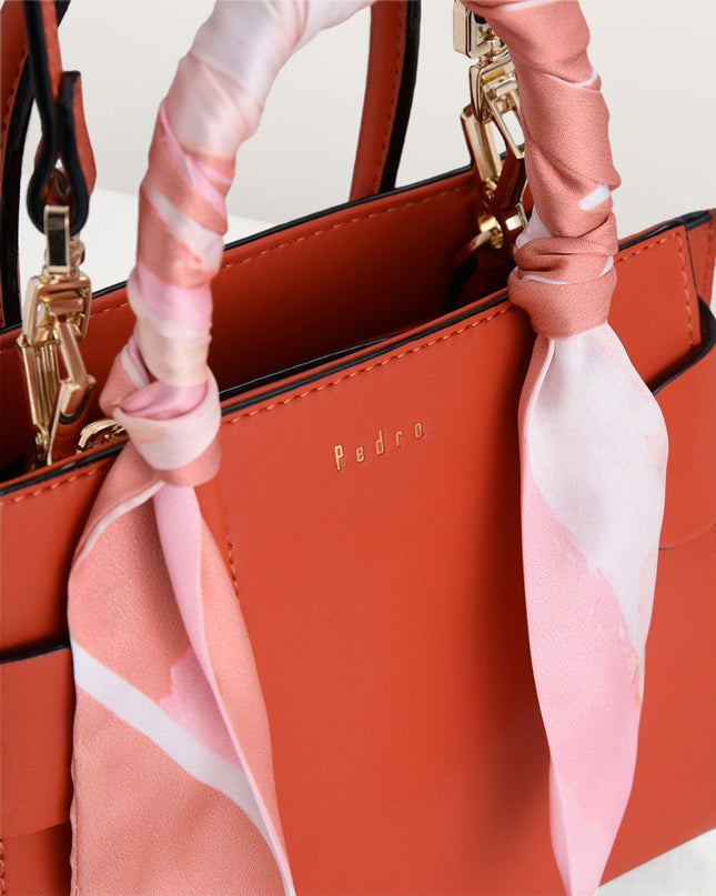 Twill-Trimmed Top Handle Bag
