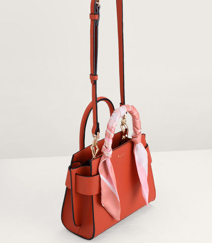 Twill-Trimmed Top Handle Bag