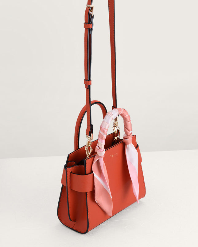 Twill-Trimmed Top Handle Bag