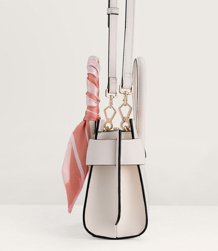 Twill-Trimmed Top Handle Bag