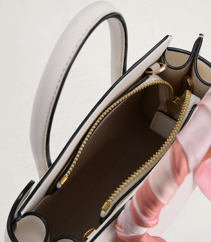 Twill-Trimmed Top Handle Bag