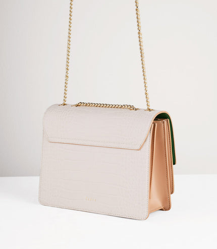 Croc-Effect Shoulder Bag