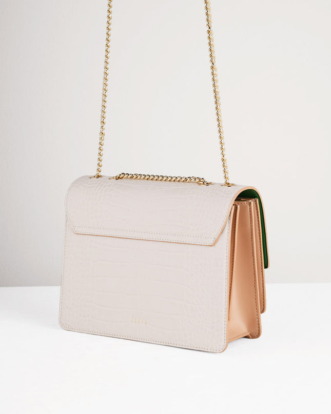 Croc-Effect Shoulder Bag