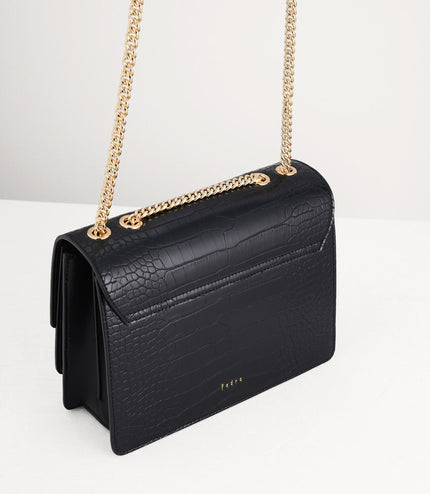 Croc-Effect Shoulder Bag