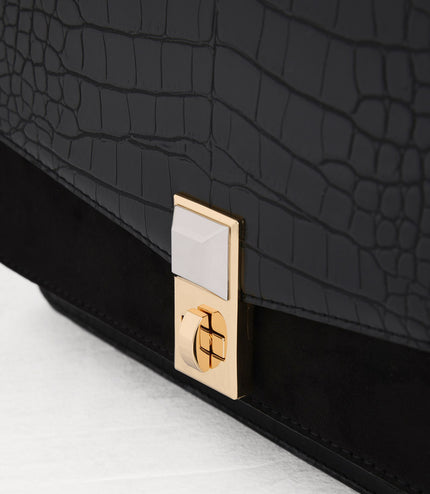Croc-Effect Shoulder Bag