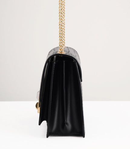 Croc-Effect Shoulder Bag