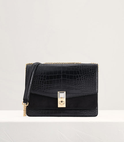 Croc-Effect Shoulder Bag