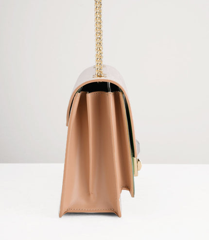 Croc-Effect Shoulder Bag
