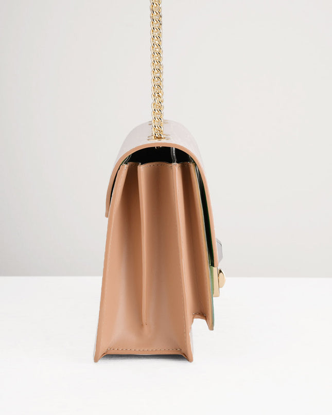 Croc-Effect Shoulder Bag