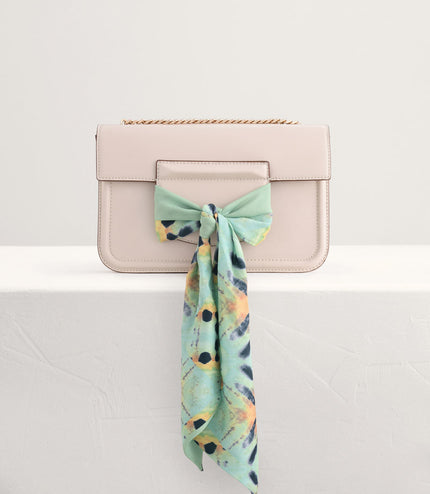 Boxy Shoulder Bag with Scarf
