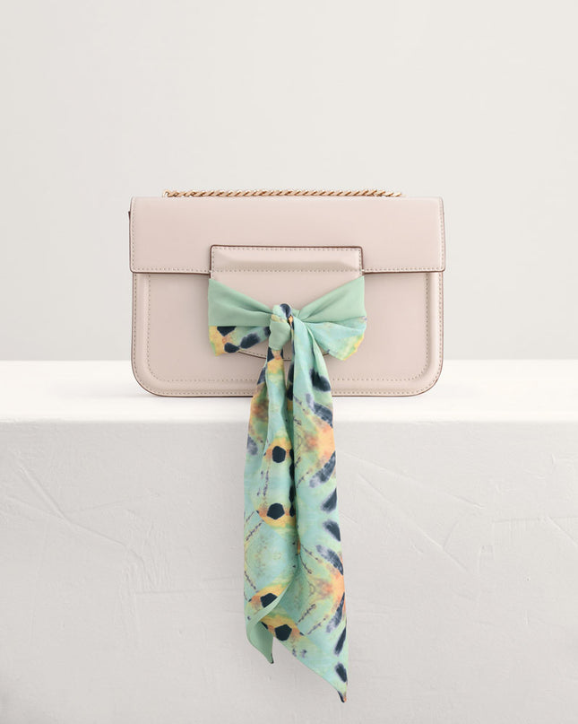 Boxy Shoulder Bag with Scarf