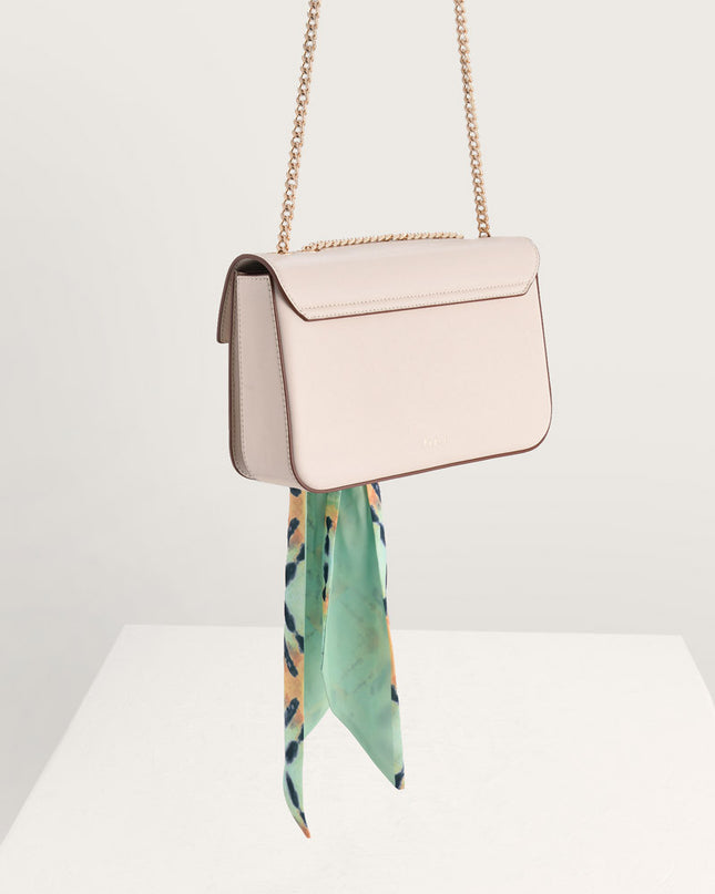 Boxy Shoulder Bag with Scarf