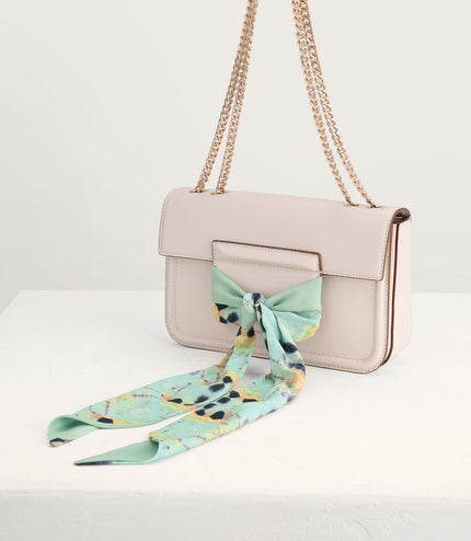 Boxy Shoulder Bag with Scarf