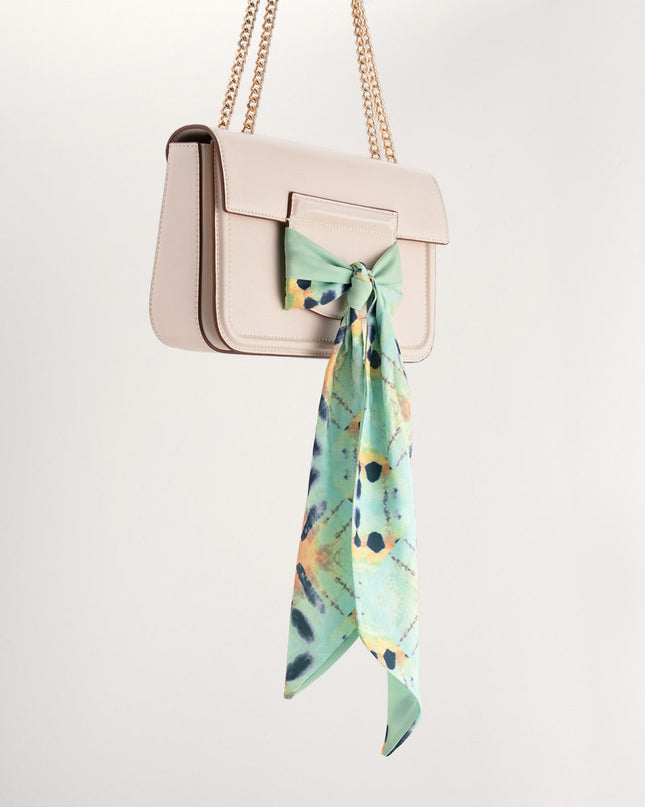 Boxy Shoulder Bag with Scarf
