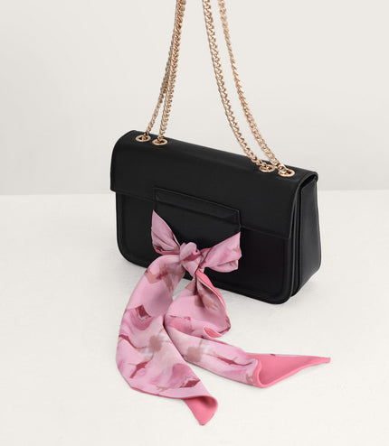 Boxy Shoulder Bag with Scarf