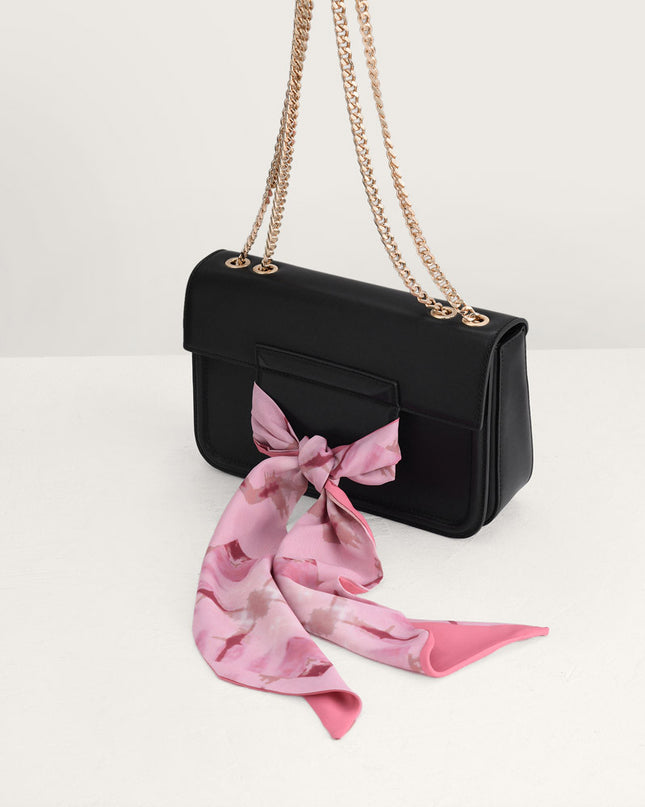 Boxy Shoulder Bag with Scarf