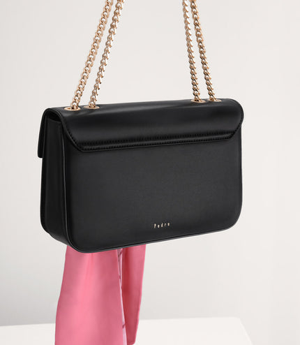 Boxy Shoulder Bag with Scarf