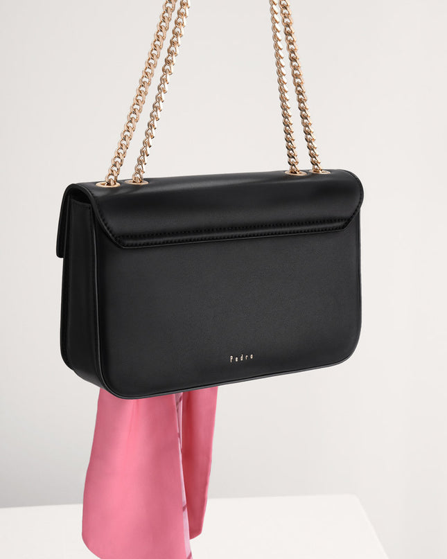 Boxy Shoulder Bag with Scarf