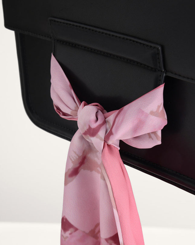 Boxy Shoulder Bag with Scarf