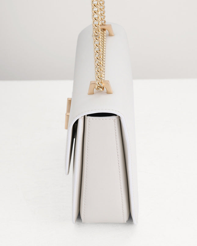 Boxy Leather Shoulder Bag