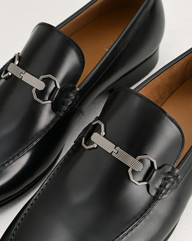 Buckle Leather Loafers