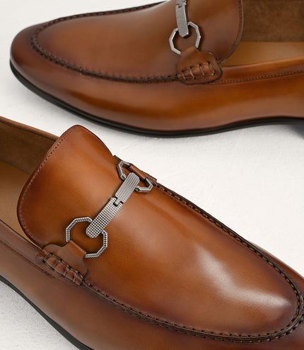 Buckle Leather Loafers