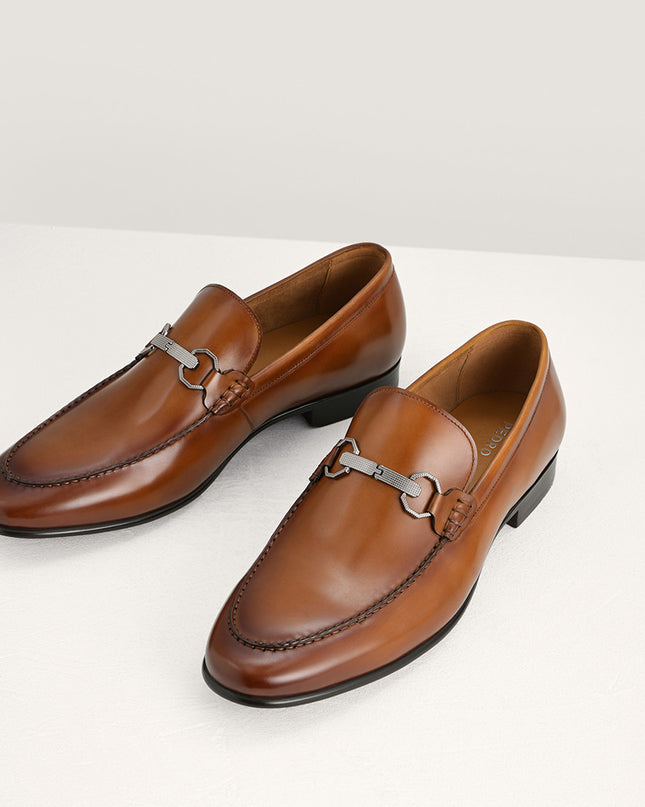 Buckle Leather Loafers