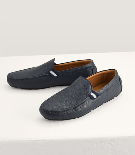Embossed Leather Moccasins
