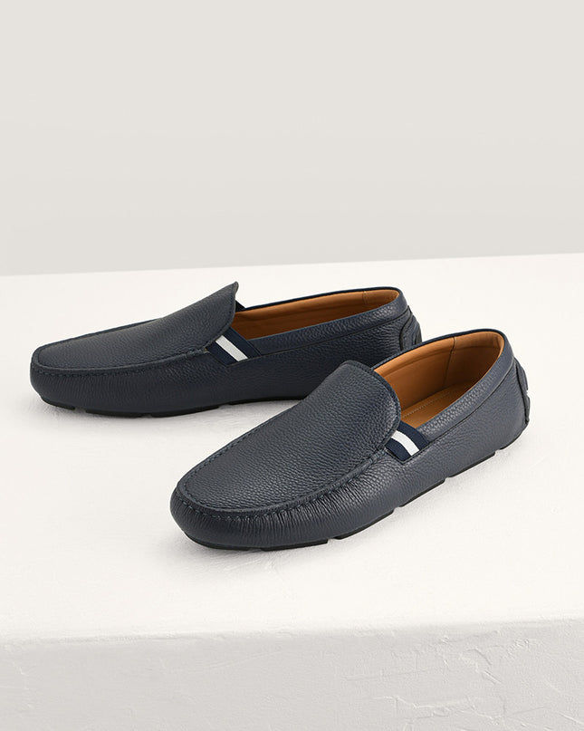 Embossed Leather Moccasins