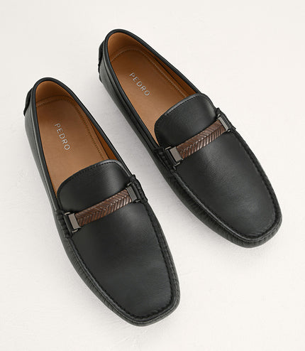Embossed Leather Moccasins