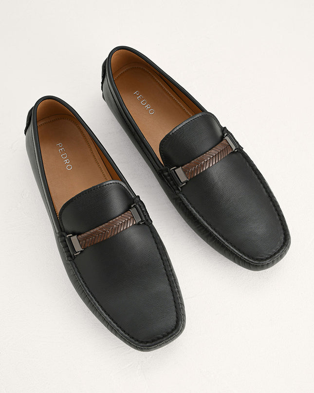 Embossed Leather Moccasins