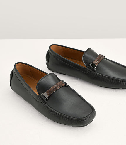 Embossed Leather Moccasins