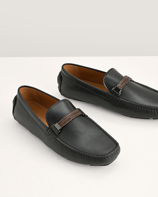 Embossed Leather Moccasins