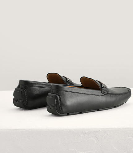 Embossed Leather Moccasins