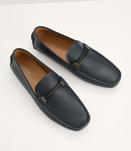 Embossed Leather Moccasins