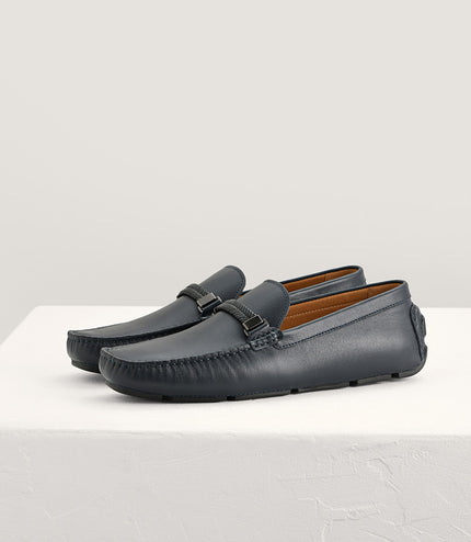 Embossed Leather Moccasins