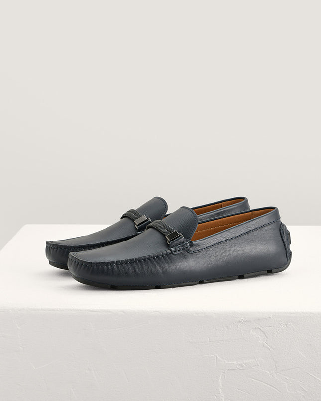 Embossed Leather Moccasins