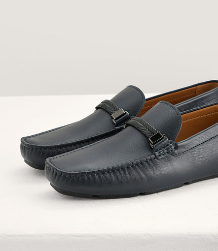 Embossed Leather Moccasins