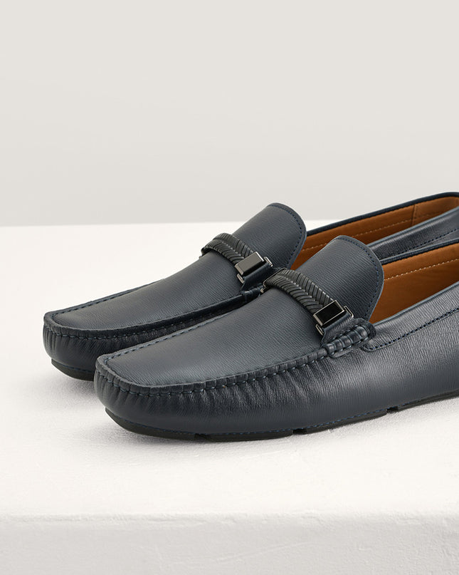 Embossed Leather Moccasins