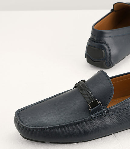 Embossed Leather Moccasins